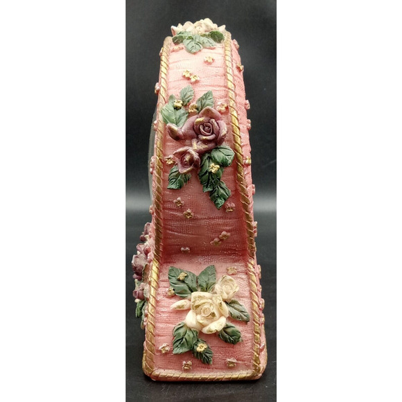 Beautiful Ganz Quartz Pink Floral Clock (doesn't work, may need battery ) - Picture 8 of 12